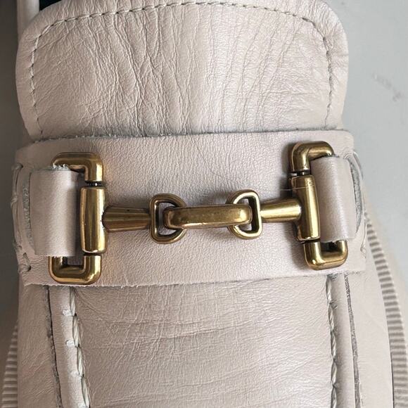 Massimo Dutti loafers shoes size 7.5 chunky lug sole horse bit cream academia - Picture 4 of 12